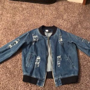 Fashion Nova Denim Bomber Jacket